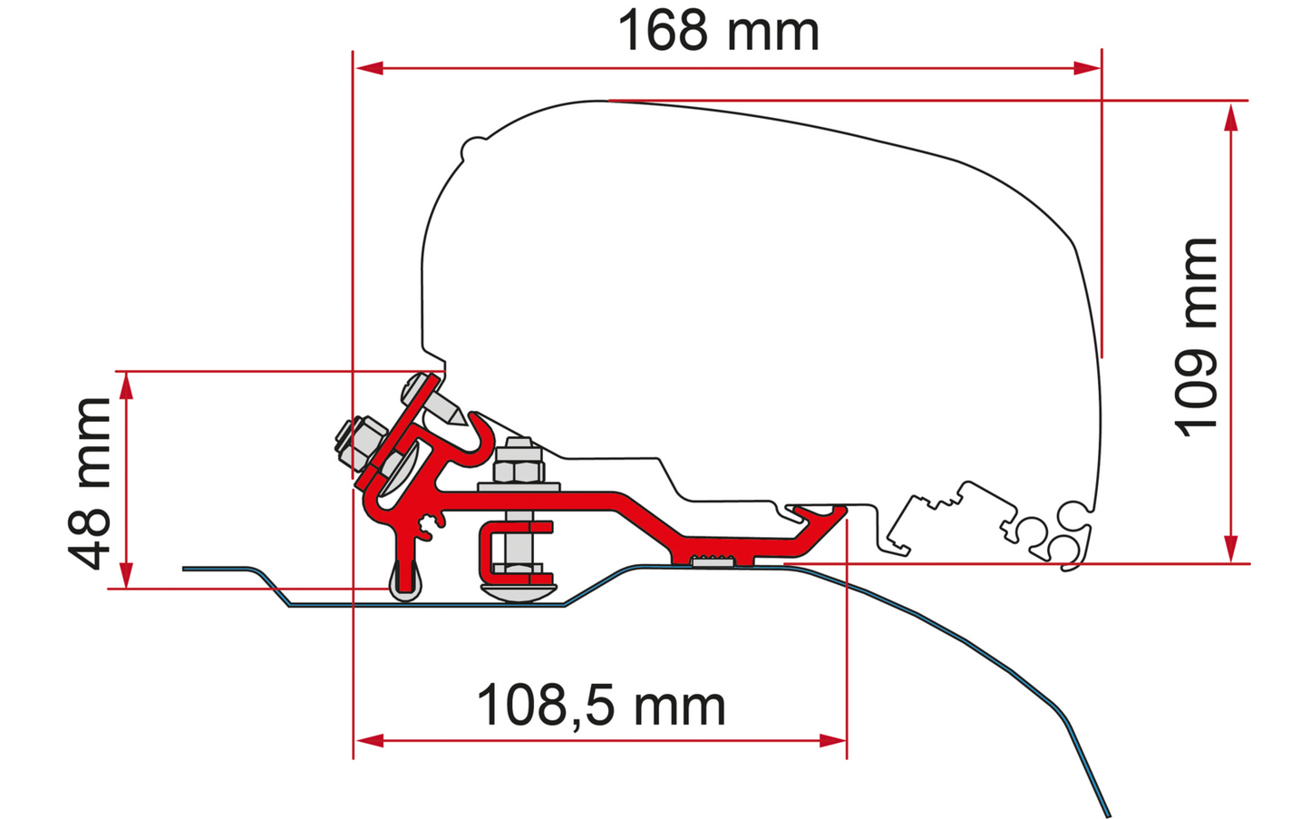 Fiamma Markisenhalterung-Kit Ducato/Jumper/Boxer Low Profile ≥ 2006 (F80)