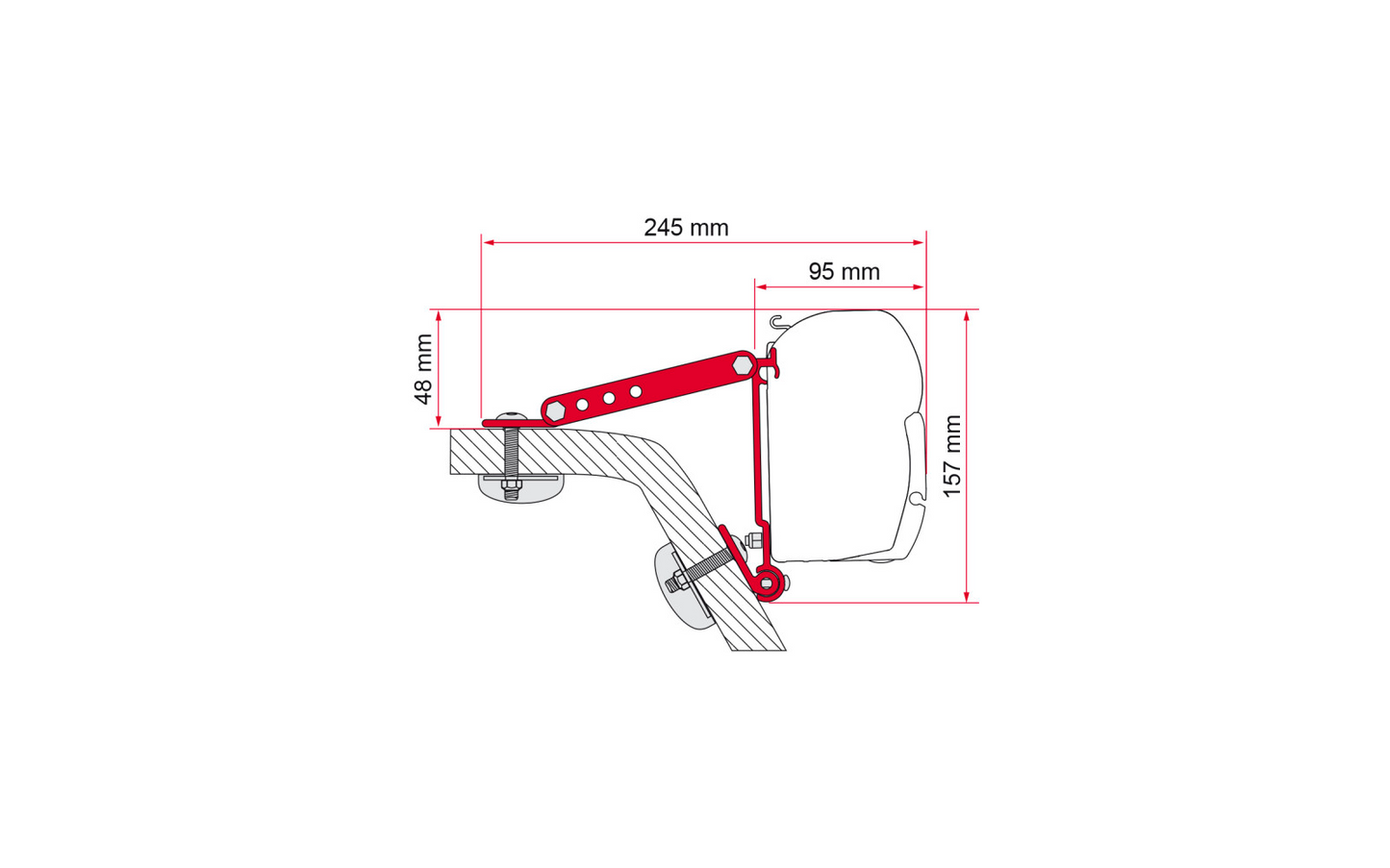 Fiamma Adapter Halterung Kit Wall Adapter F45 / F70