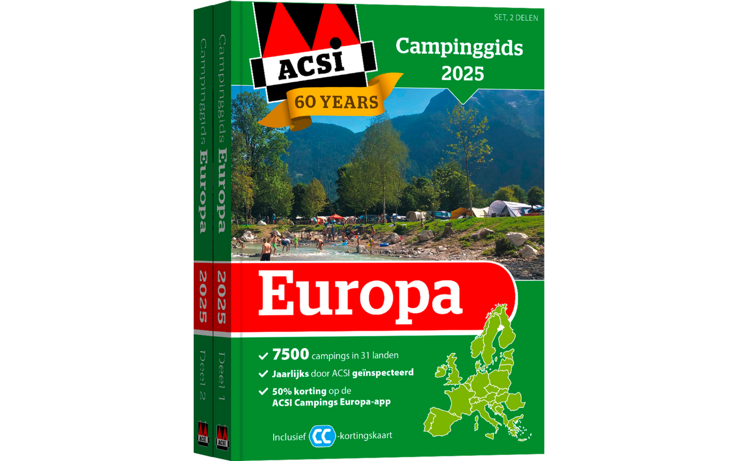 ACSI Campingführer Europa 2025 Inklusive CampingCard ACSI-Ermäßigungskarte Sprache Niederländisch