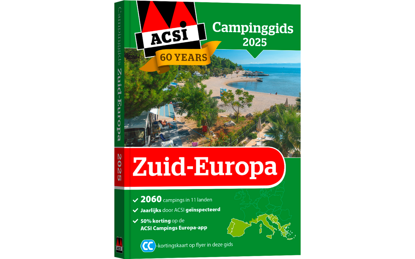 ACSI Campingführer Südeuropa 2025 Inklusive CampingCard Ermäßigungskarte Sprache Niederländisch