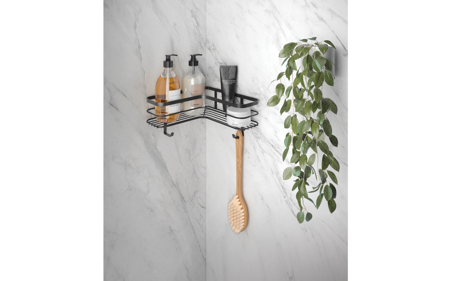 Metaltex Origin Lava Eckregal L-förmig U-fix Für Dusche