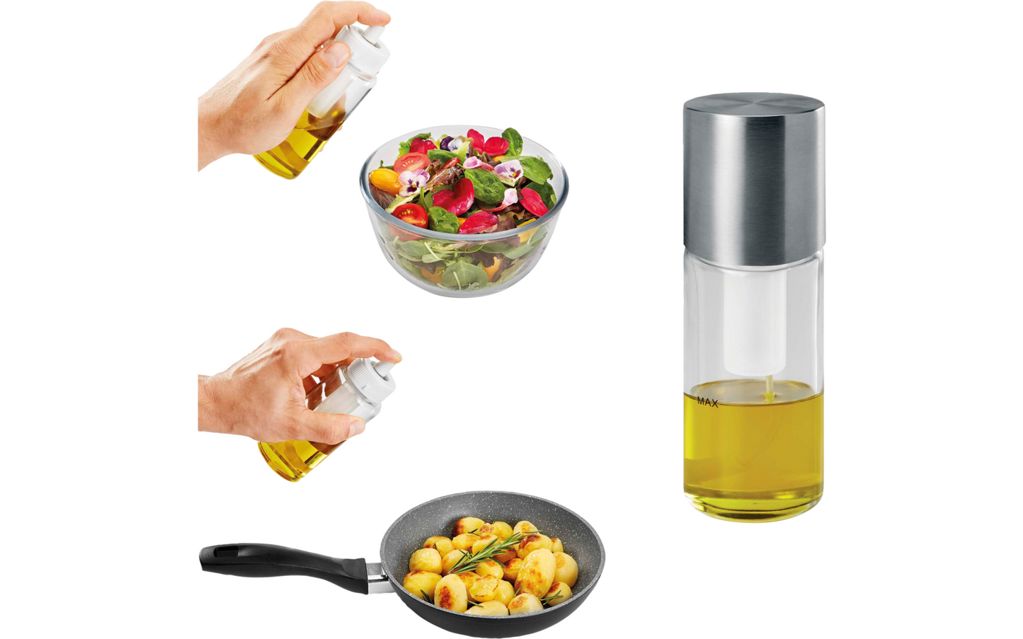 Metaltex Spice Line Essig-/Ölspender Glas Edelstahl 70 Ml