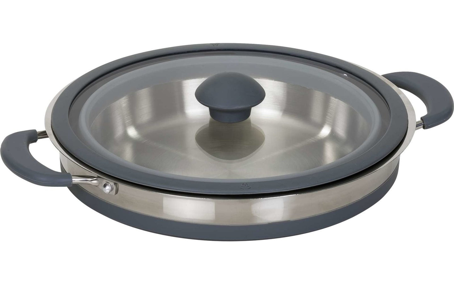 Berger Edelstahl Falt-Topf 3,5 Liter Grau Gefaltet 6 Cm Hoch