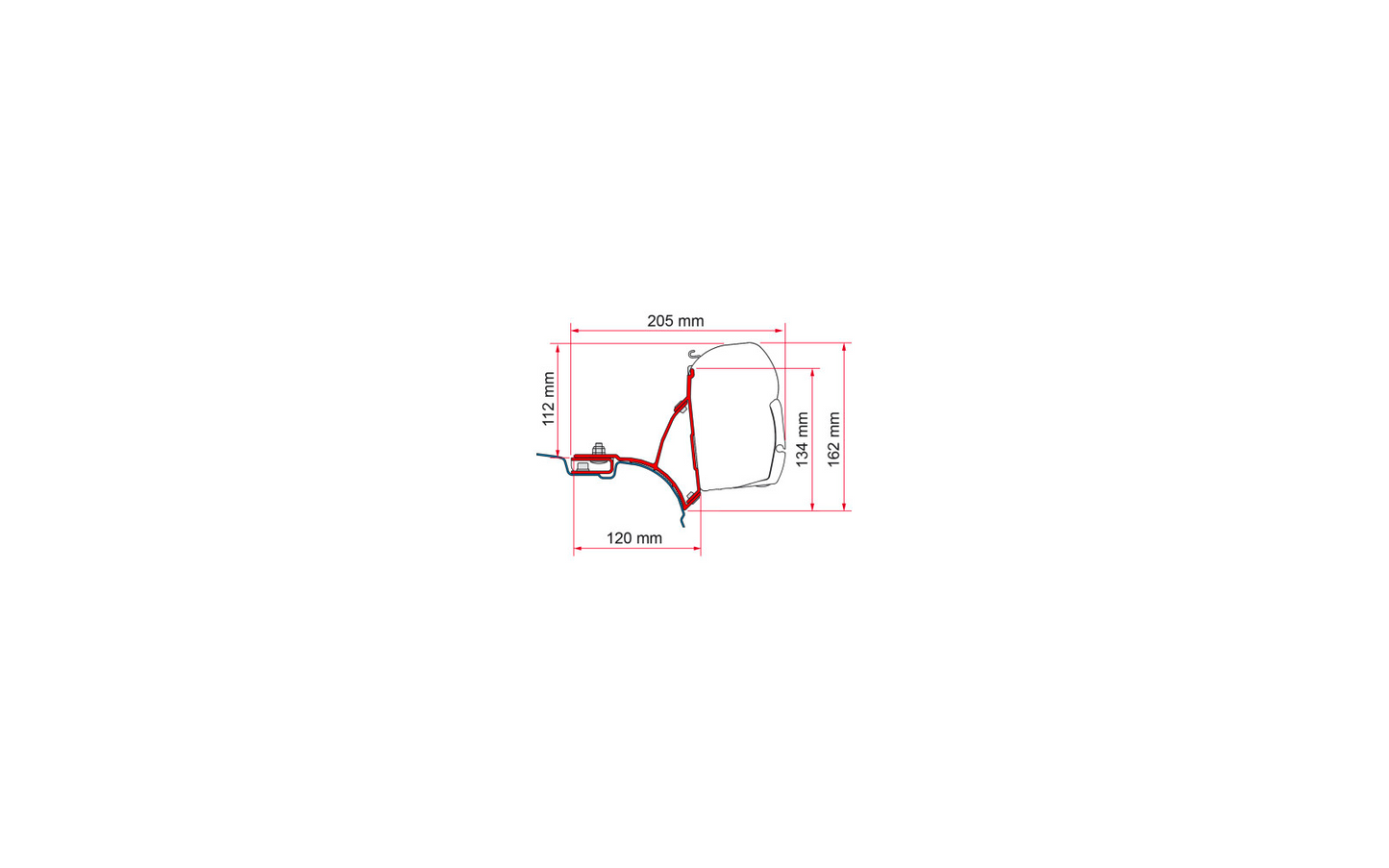 Fiamma Markisenadapter Kit VW T5/T6 Transporter Multivan Rechtslenker Für Fiamma F45