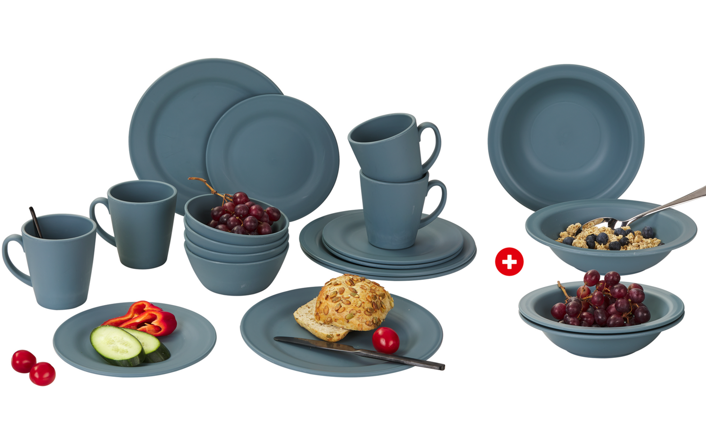  Berger Kynne Geschirr-Set & Suppenteller 16+4-tlg. Für 4 Personen