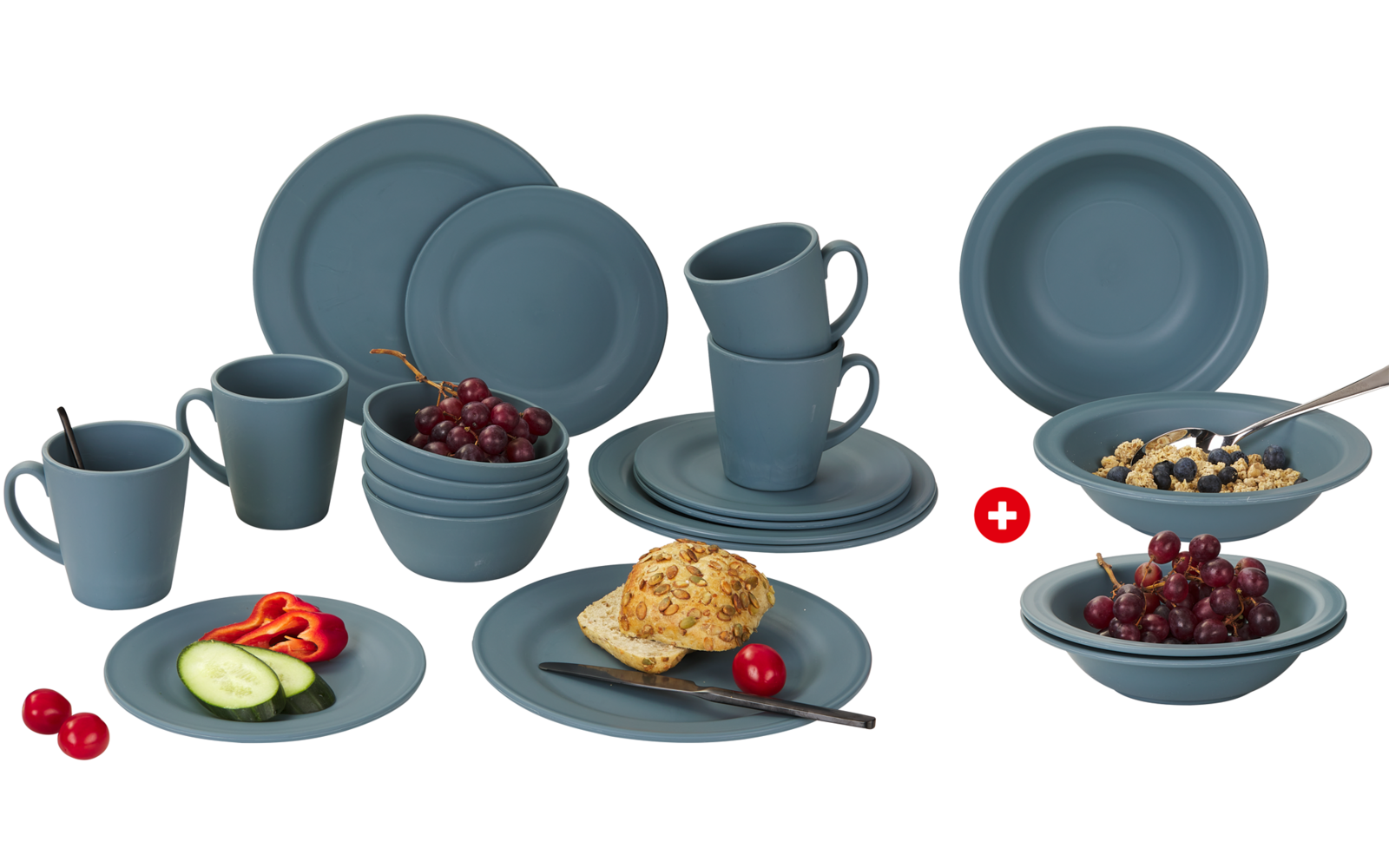  Berger Kynne Geschirr-Set & Suppenteller 16+4-tlg. Für 4 Personen