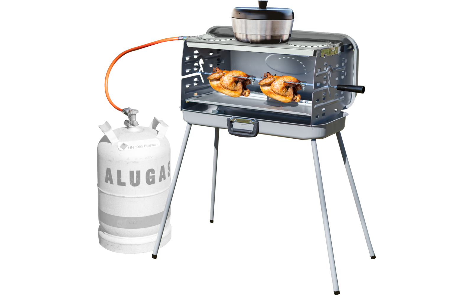  Berger 3-Flammen Koffergasgrill Silber