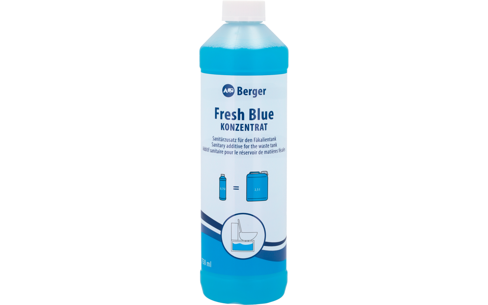  Berger Fresh Blue Konzentrat 750 Ml - Sanitärzusatz Für Den Fäkalientank