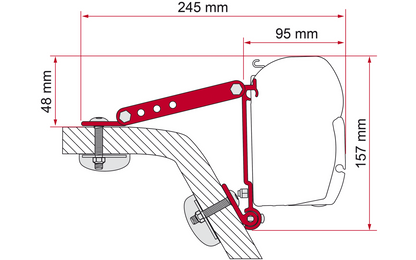  Fiamma Adapter Halterung Kit Wall Adapter F45 / F70