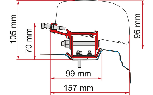  Fiamma Markisenadapter-Kit Renault Trafic - Deep Black - LHD + RHD
