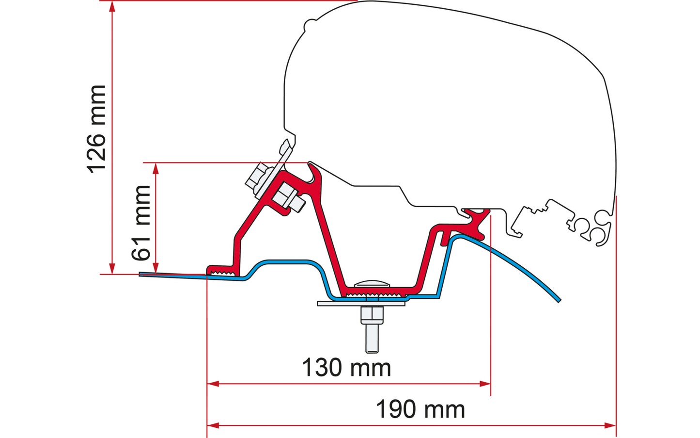  Fiamma Markisenadapter-Kit Mercedes Sprinter/VW Crafter High Roof - RHD