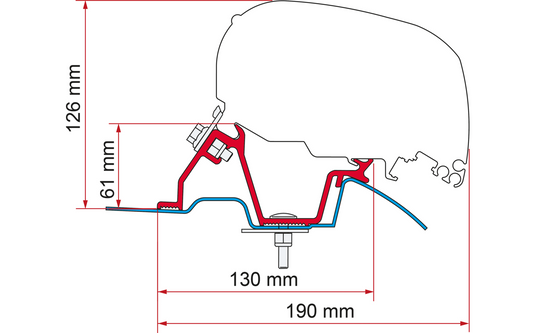  Fiamma Markisenadapter-Kit Mercedes Sprinter/VW Crafter High Roof - RHD