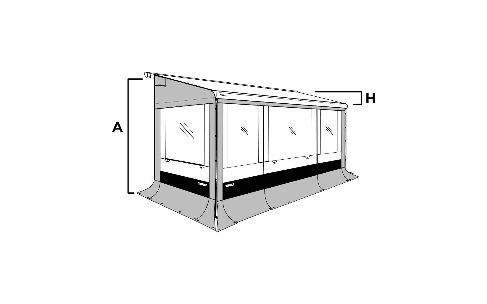 Thule Residence G3 Seitenwand-Set Für Omnistor 5200 / 5003