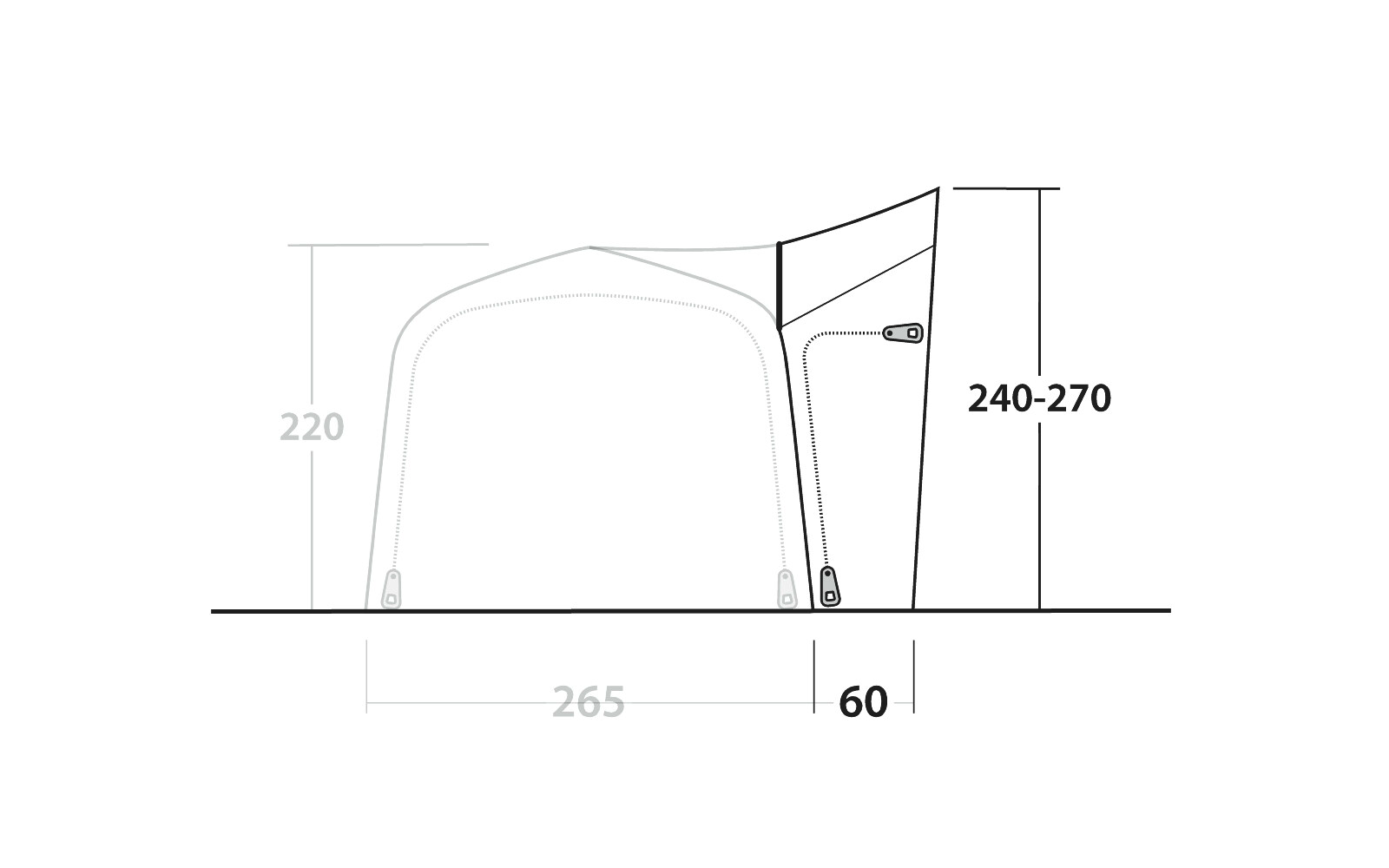  Outwell Tall Connection Zeltverbinder Für Crossville 250SA