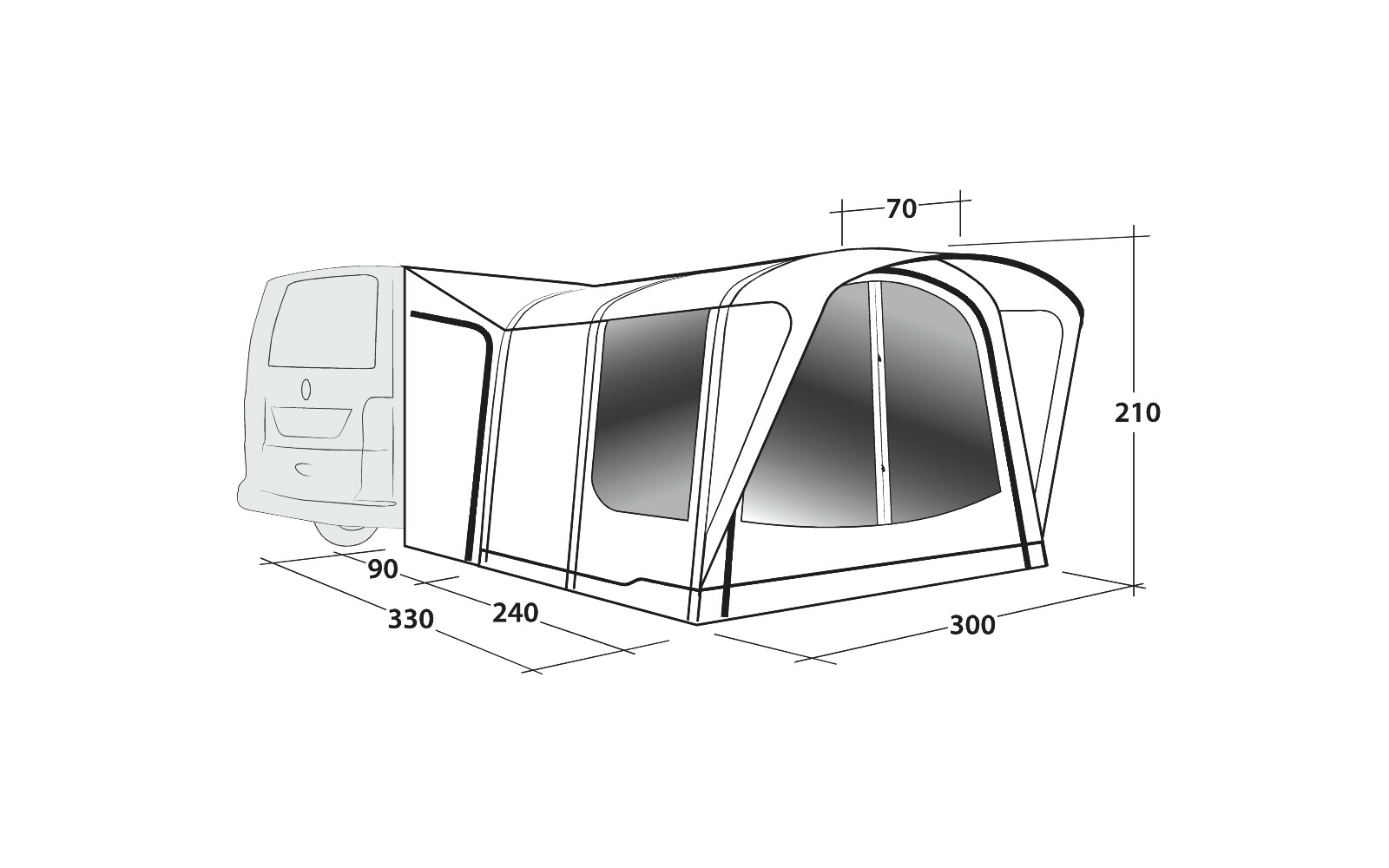  Outwell Newburg 240 Air Aufblasbares Busvorzelt 2 Personen Zelt