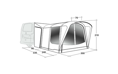  Outwell Newburg 240 Air Aufblasbares Busvorzelt 2 Personen Zelt