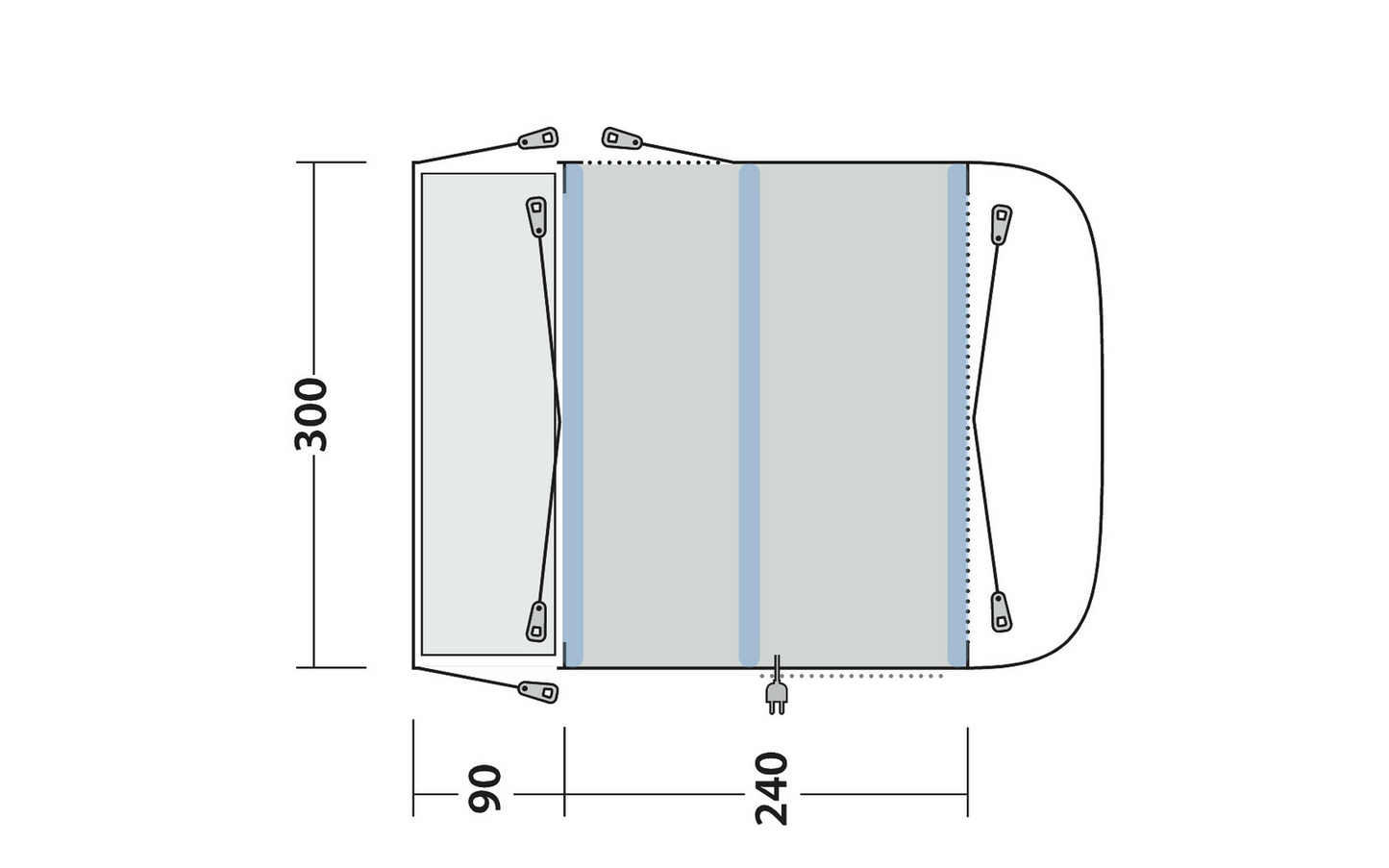  Outwell Newburg 240 Air Aufblasbares Busvorzelt 2 Personen Zelt