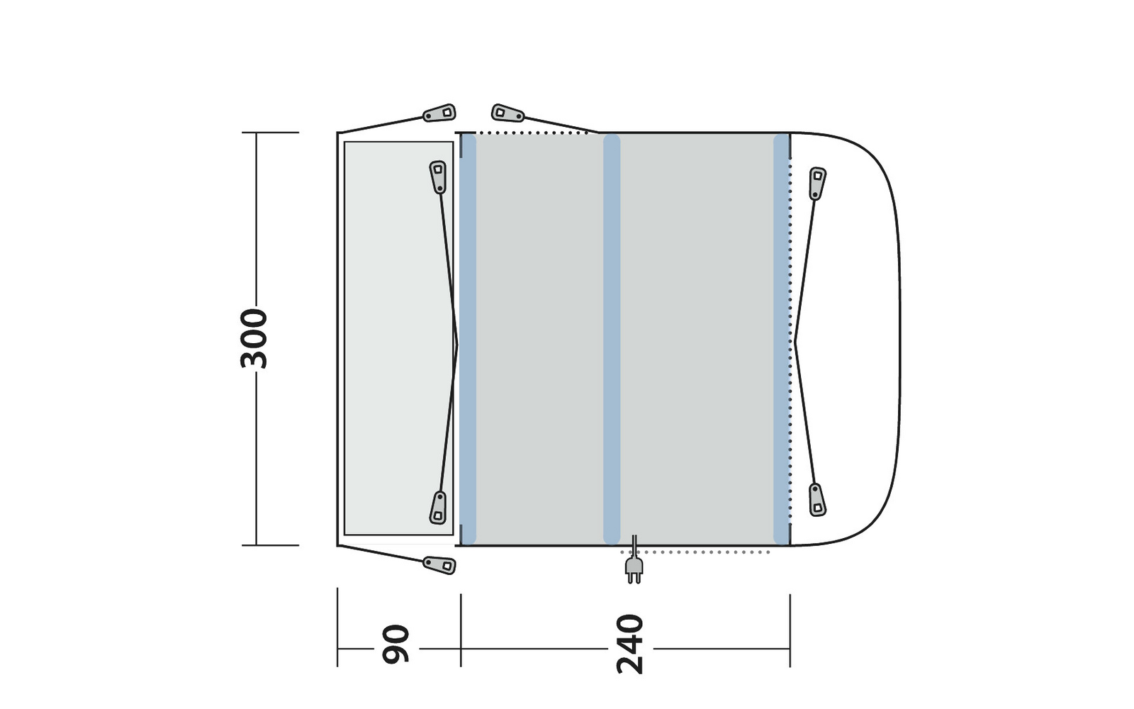  Outwell Newburg 240 Air Aufblasbares Busvorzelt 2 Personen Zelt