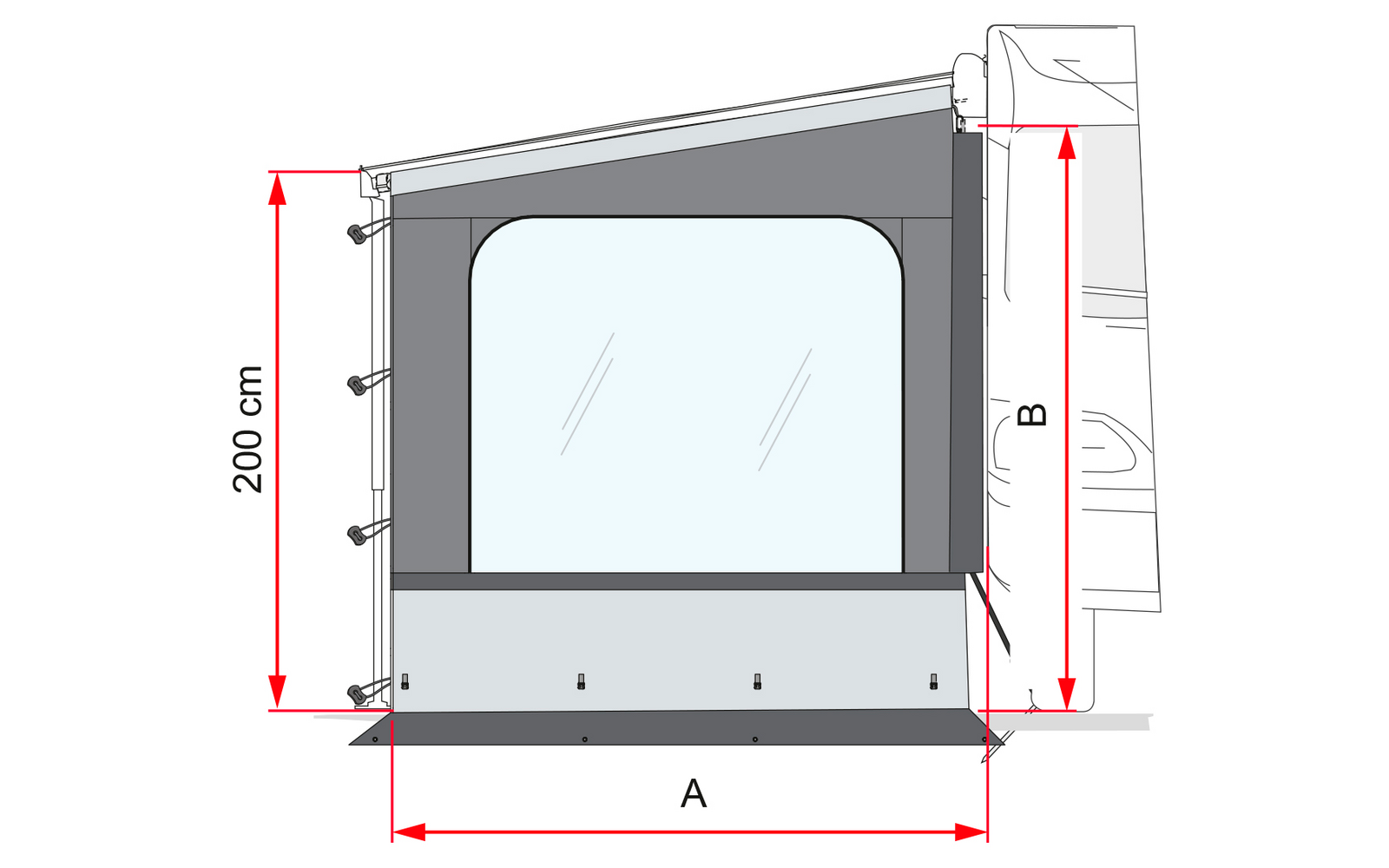  Fiamma Side W Pro Seitenwand F65 / F80 Für Fiat Ducato