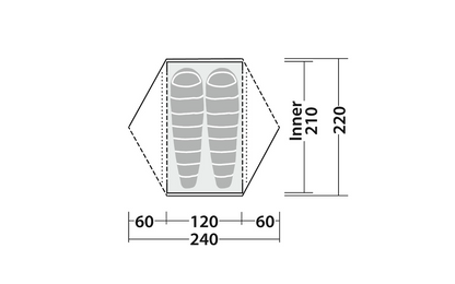  Robens Boulder 2 Kuppelzelt 240 X 220 X 110 Cm Für 2 Personen