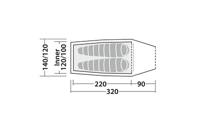 Robens Arch 2 Tunnelzelt 120 X 140 X 105 Cm Für 2 Personen