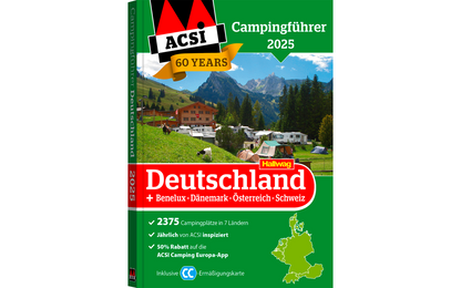  ACSI Campingführer Deutschland / Benelux / Dänemark / Österreich / Schweiz 2025 Mit CampingCard Ermäßigungskarte
