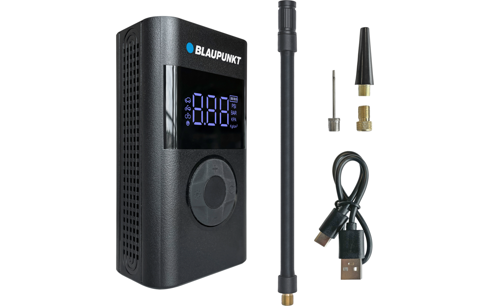  Blaupunkt Tragbare Akku-Luftpumpe TPM 124 Mit Powerbank-Funktion / Integrierter LED