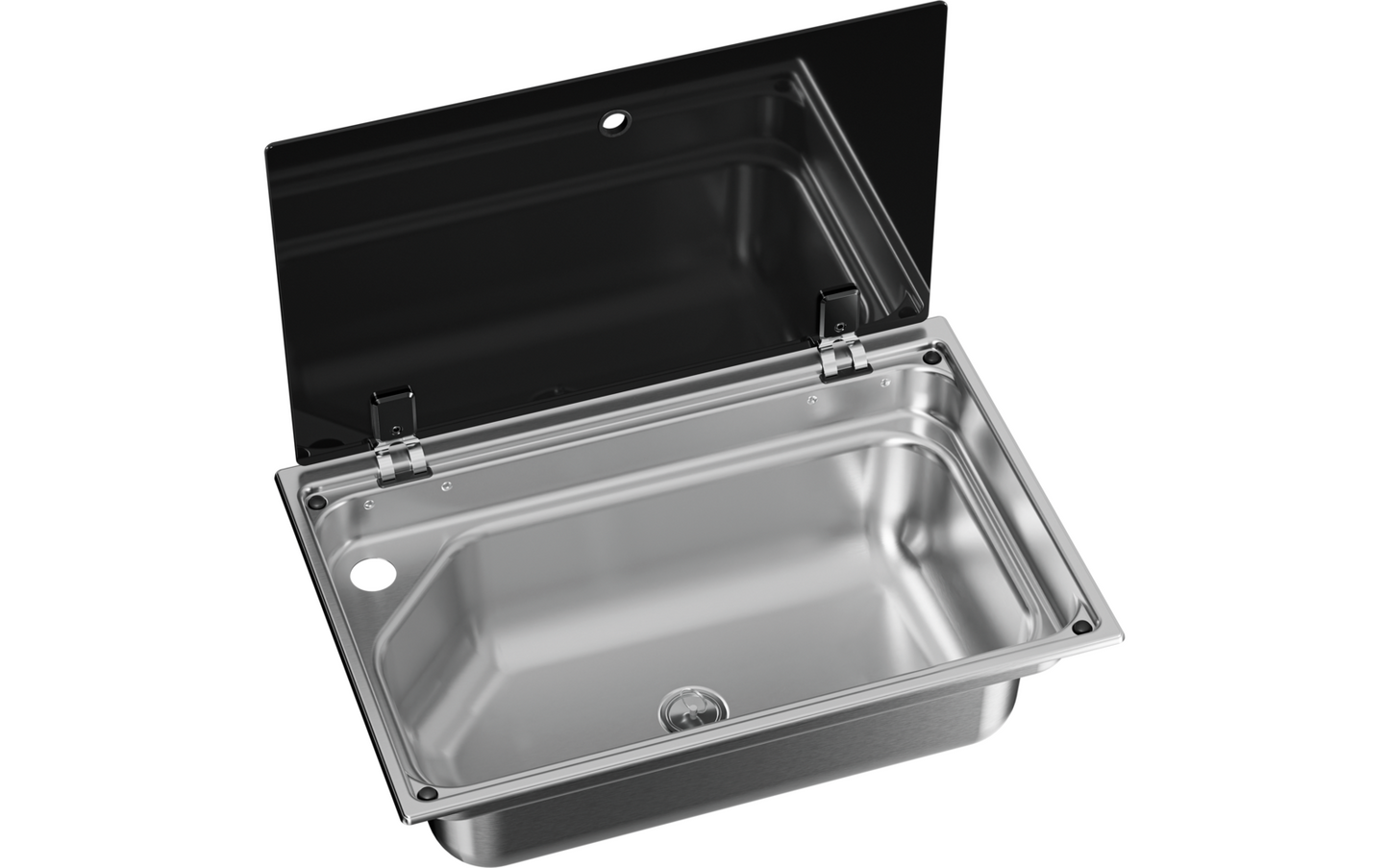  Dometic Eckiges Spülbecken CVS1525G Mit Glasabdeckung