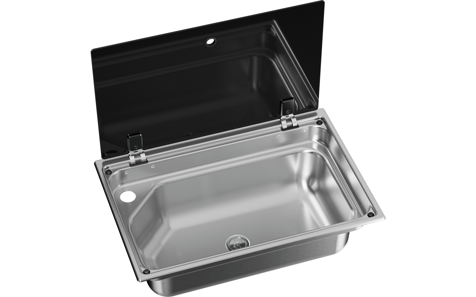  Dometic Eckiges Spülbecken CVS1525G Mit Glasabdeckung
