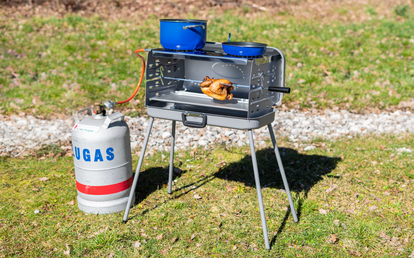  Berger 3-Flammen Koffergasgrill Silber