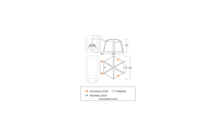  Vango Airhub Hexaway II Aufblasbares Busvorzelt