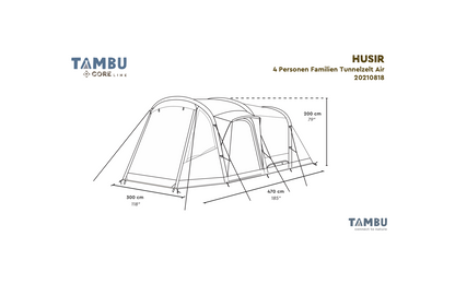  Tambu Husir Familien Tunnelzelt Air Braun Für 4 Personen