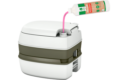  Berger Mobil WC Deluxe Starter Set Mit Deluxe Campingtoilette, Toilettenpapier Und Sanitärflüssigkeiten