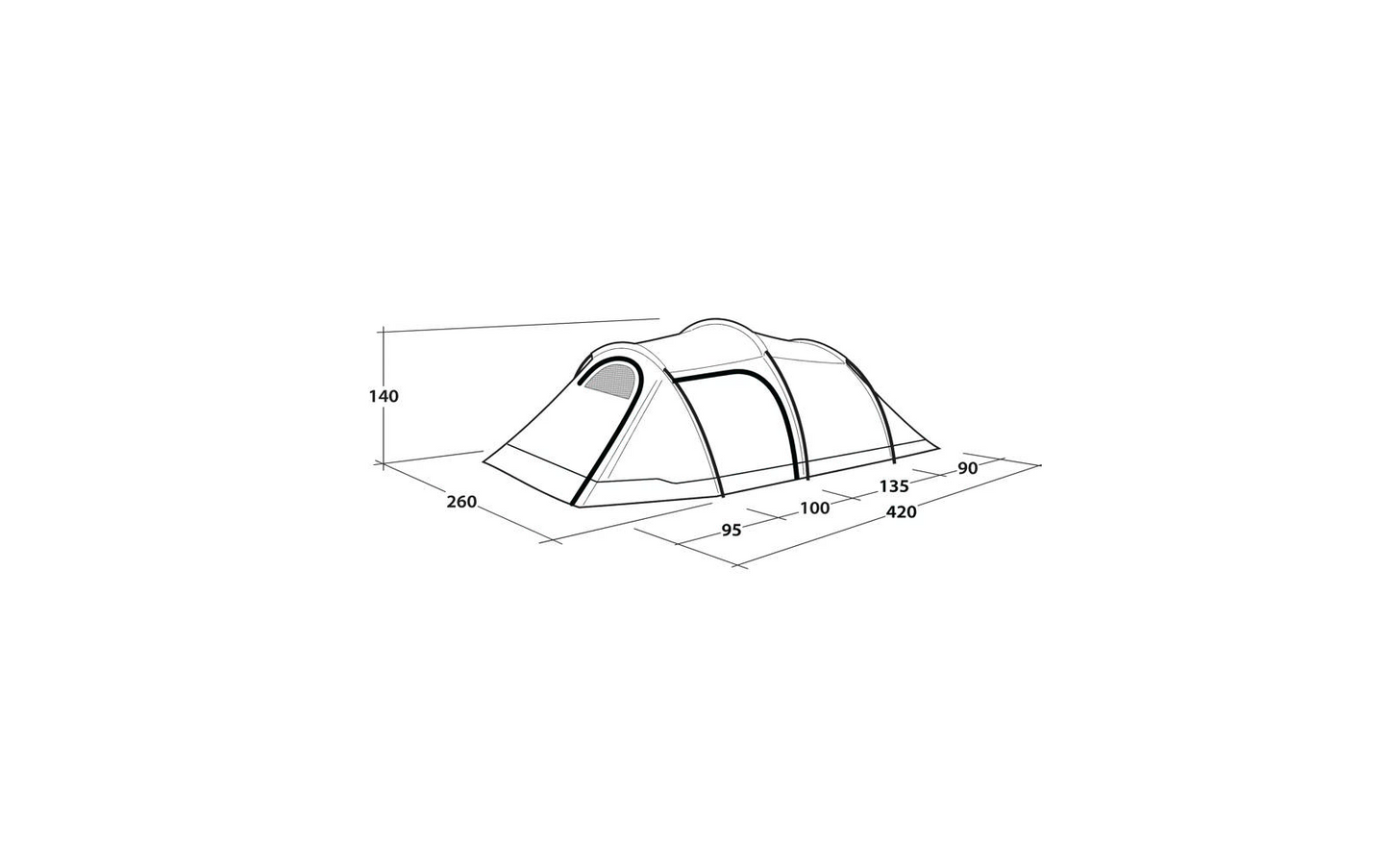  Outwell Earth 4 Plus Tunnelzelt Für 4 Personen Dunkelgrün