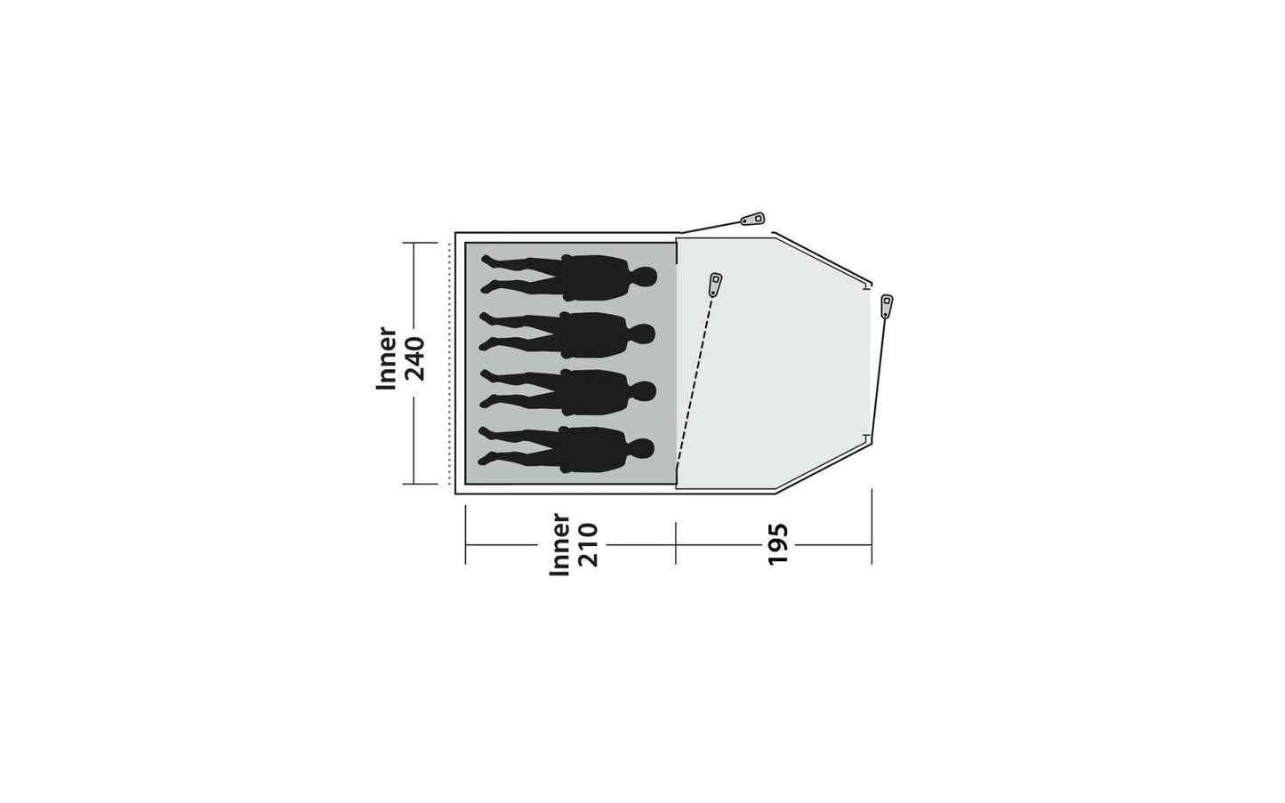  Outwell Earth 4 Plus Tunnelzelt Für 4 Personen Dunkelgrün