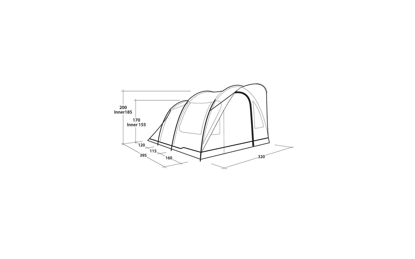  Outwell Sky 5 Tunnelzelt Für 5 Personen