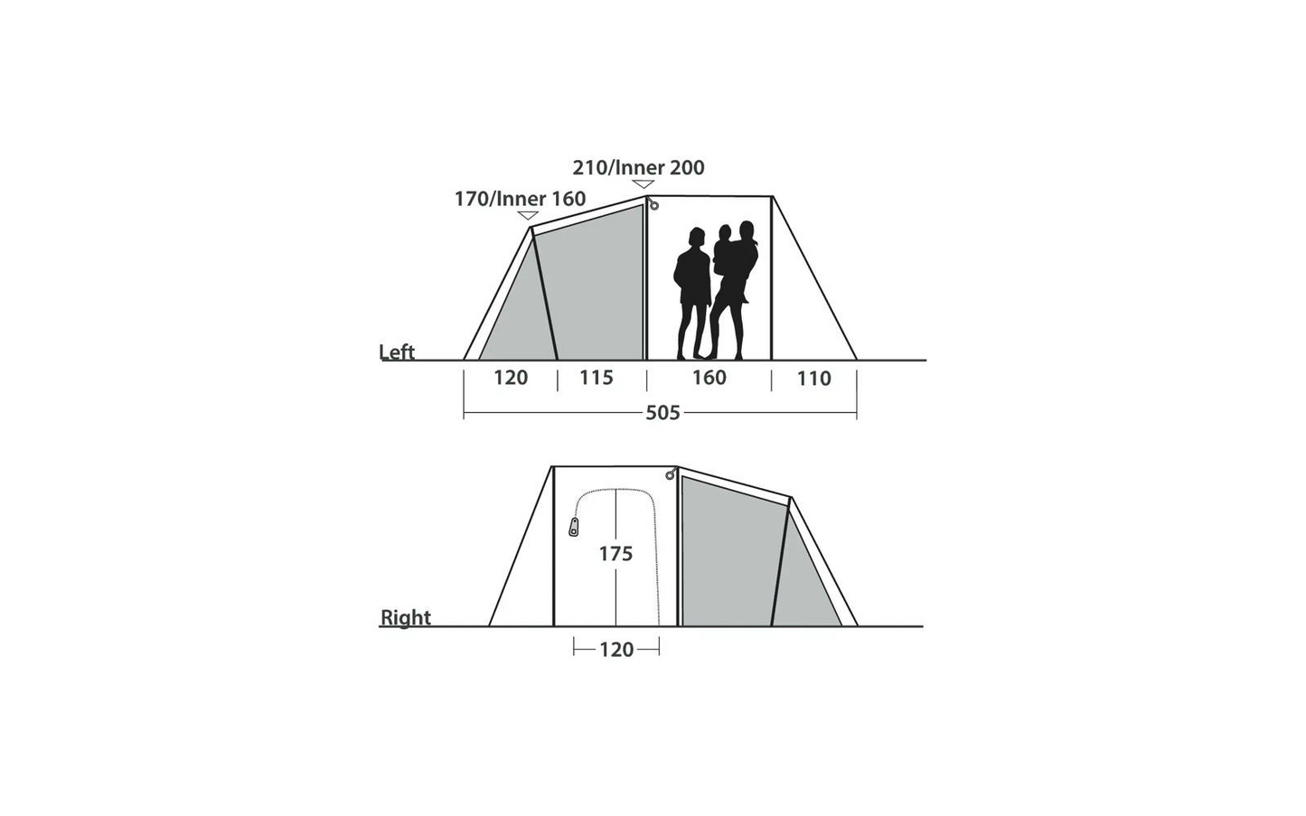  Outwell Nevada 5 Familienzelt Für 5 Personen