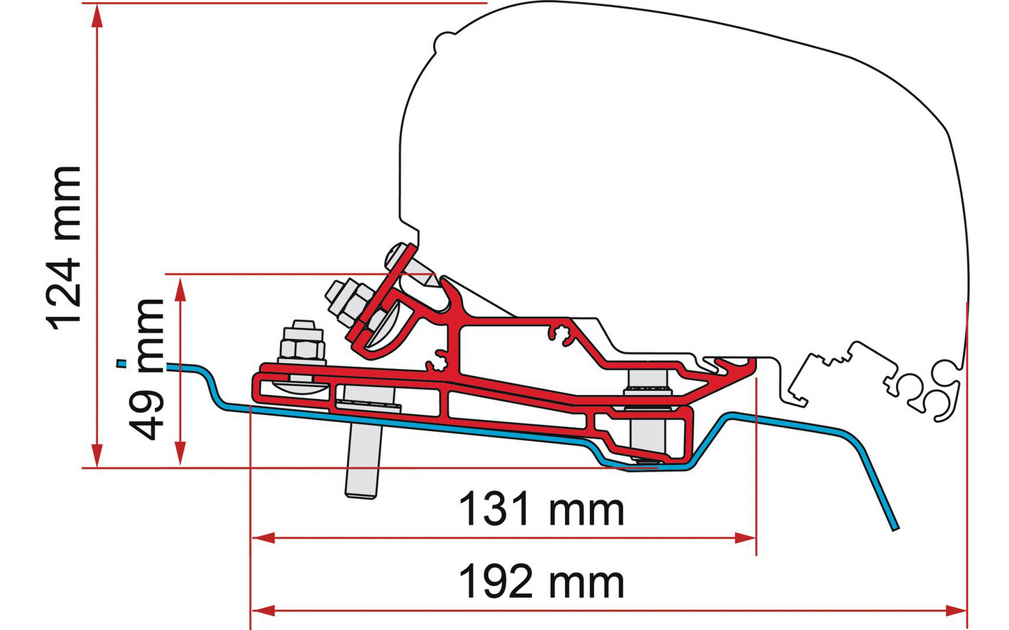 Fiamma Adapter Ford Transit L3 H3 Für F80 Markisen
