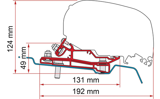 Fiamma Adapter Ford Transit L3 H3 Für F80 Markisen