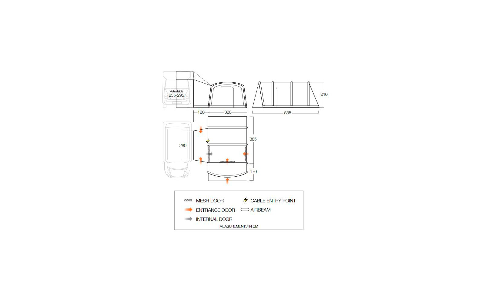  Vango Galli III Air Low / Tall Aufblasbares Busvorzelt