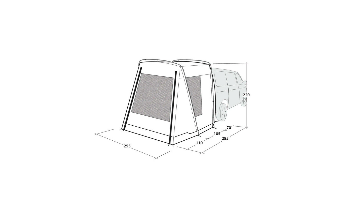  Outwell Dunecrest L Heckzelt Für Minicamper 2 Personen Grün