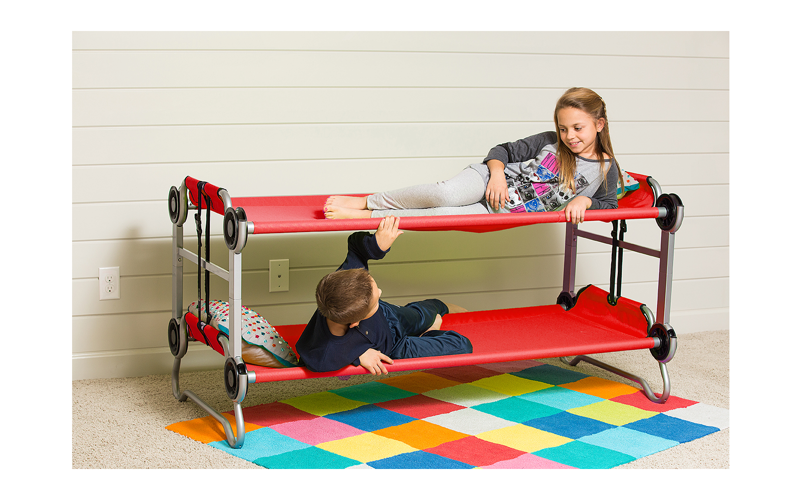 Disc-O-Bed Kid-O-Bunk Kinder Camping Stockbett Inkl. Seitentaschen