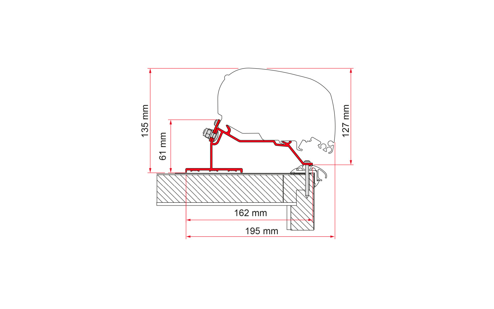  Fiamma Caravan Roof Markisenadapter Für Fiamma F80/F65