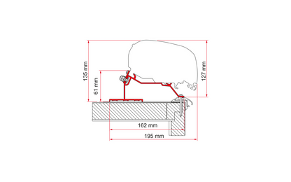  Fiamma Caravan Roof Markisenadapter Für Fiamma F80/F65