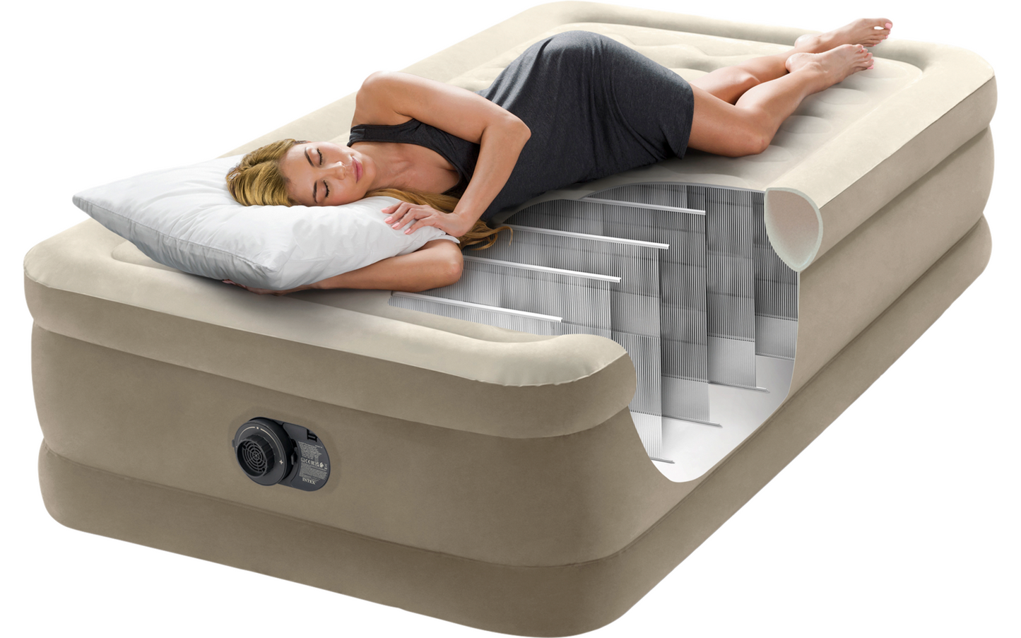  Intex DuraBeam UltraPlush Twin Luftbett Mit 220V Pumpe 99 X 191 X 46 Cm