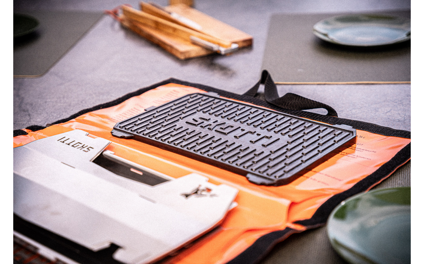  SKOTTI Grillplatte Kast Aus Gusseisen 2 In 1 Plancha Und Griddle