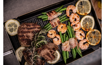  SKOTTI Grillplatte Kast Aus Gusseisen 2 In 1 Plancha Und Griddle