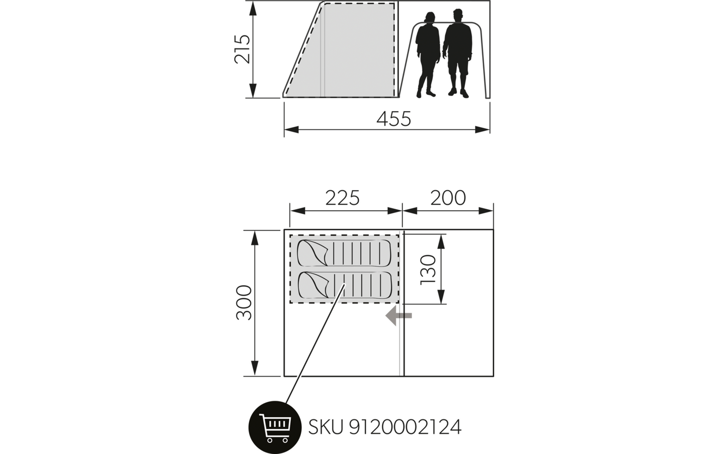  Dometic Santorini FTK 2X4 Innenzelt Schlafbereich Für 2 Personen