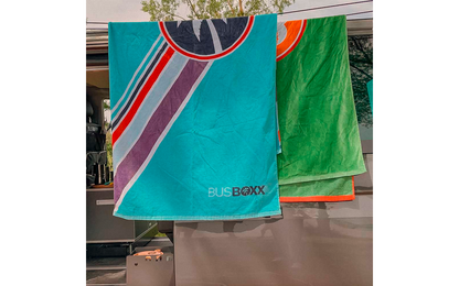  BusBoxx Strandtuch Aus Baumwolle 160 Cm X 80 Cm Blau / Grün