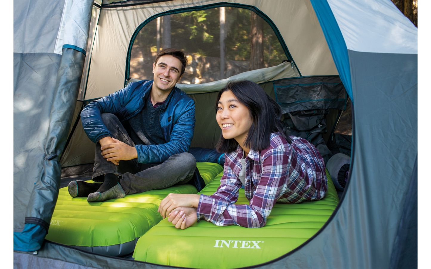 Intex Truaire Dura-Beam Camping Matratze Mit USB150 Pumpe